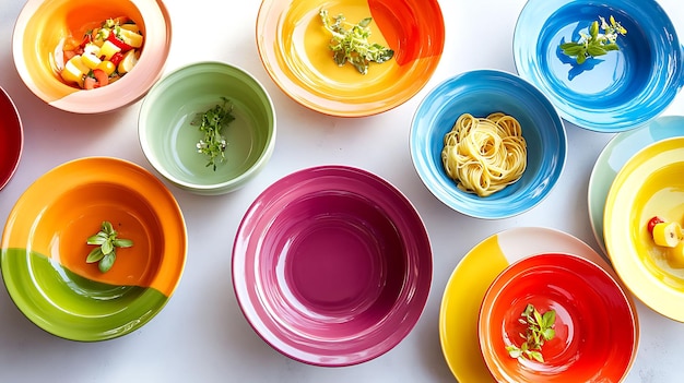 Farebné pokrmy na stole